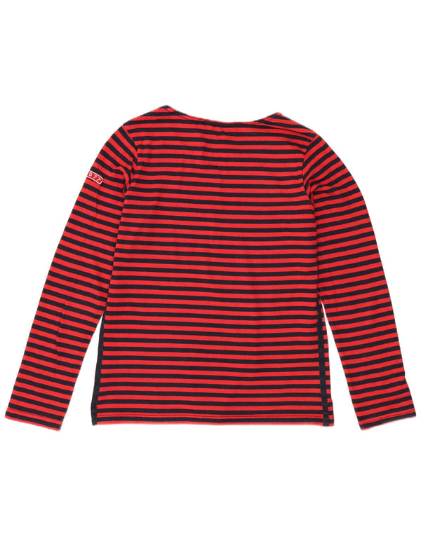 Scotch & Soda Top feminino oversized manga comprida Reino Unido 2 XS algodão listrado vermelho