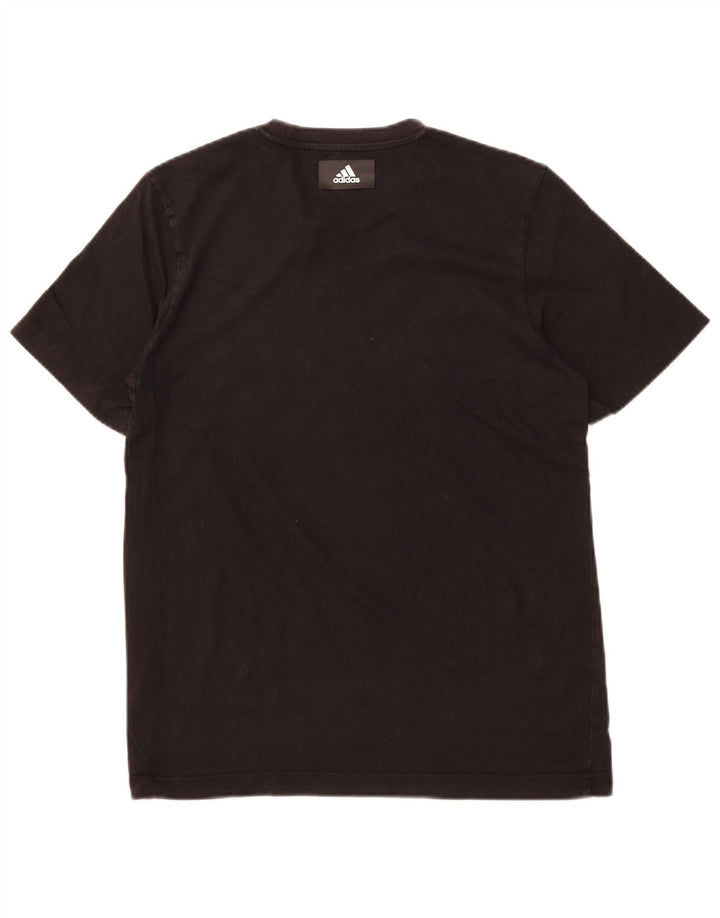 ADIDAS Mens Graphic T-Shirt Top Pequeno Algodão Preto