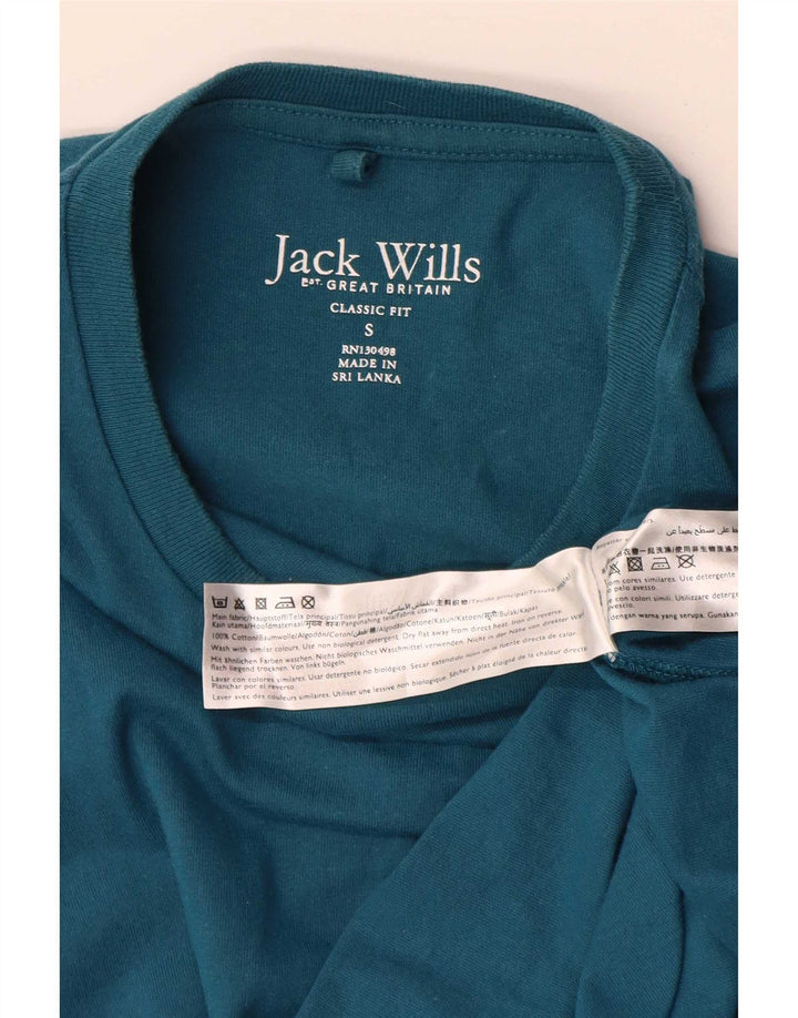 Jack Wills Mens Classic Fit Camiseta Top Pequeno Algodão Azul