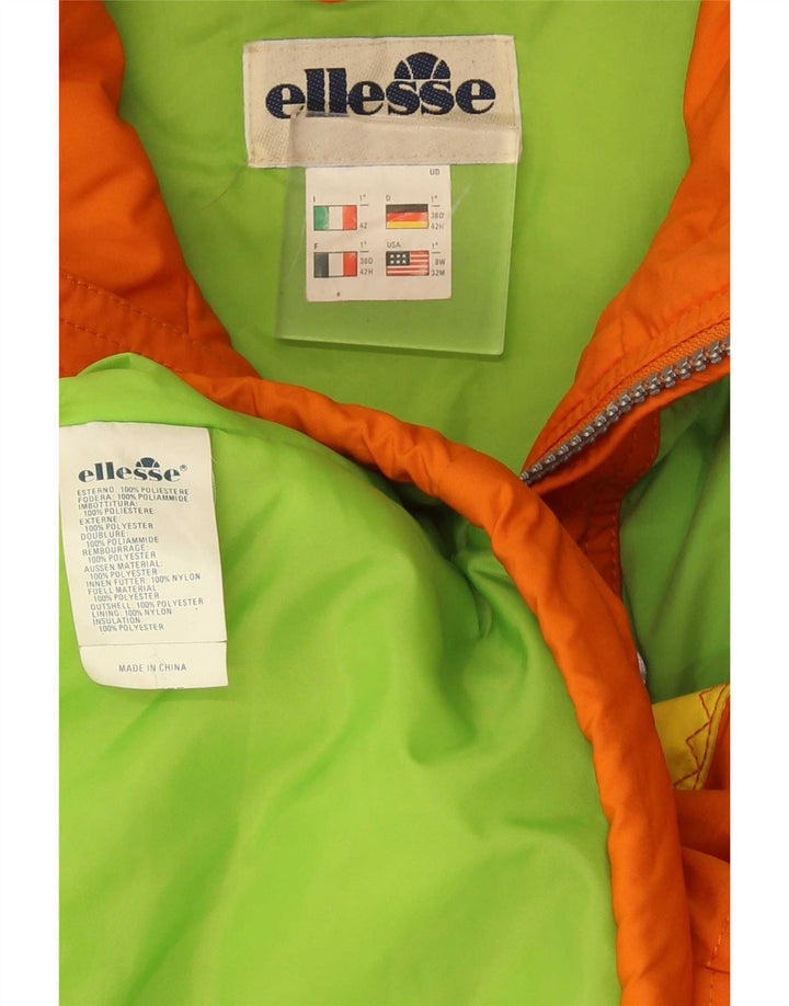 Jaqueta de esqui feminina Ellesse com capuz grande IT 42 Medium Orange Colourblock