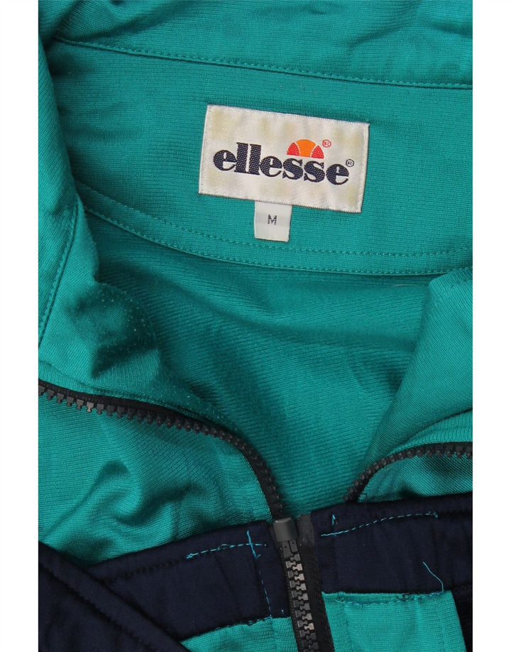 ELLESSE Jaqueta masculina de agasalho médio azul marinho bloco colorido