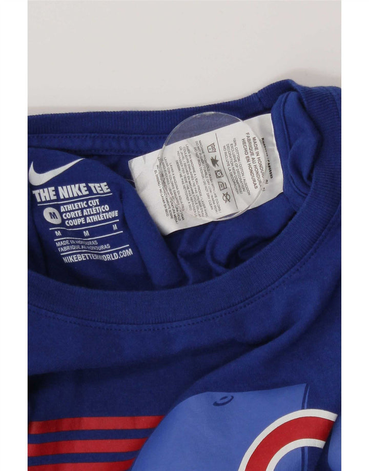 Camiseta Nike masculina Chicago Cubs com estampa gráfica top médio azul algodão