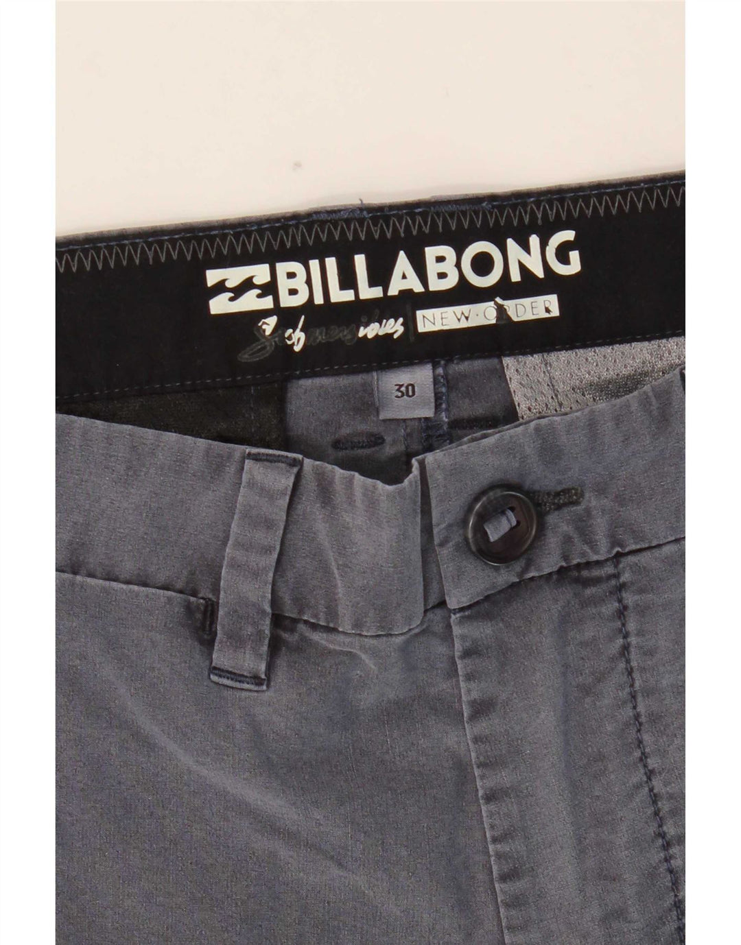 Billabong Mens Chino Shorts W30 Médio Algodão Azul Marinho
