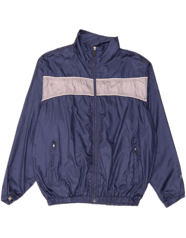 ALEX Mens Tracksuit Top Jacket UK 38 Médio Azul Marinho Colourblock Poliamida