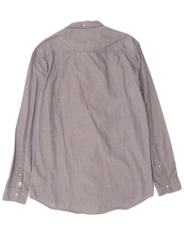 Camisa masculina Quiksilver Modern Fit de algodão azul médio