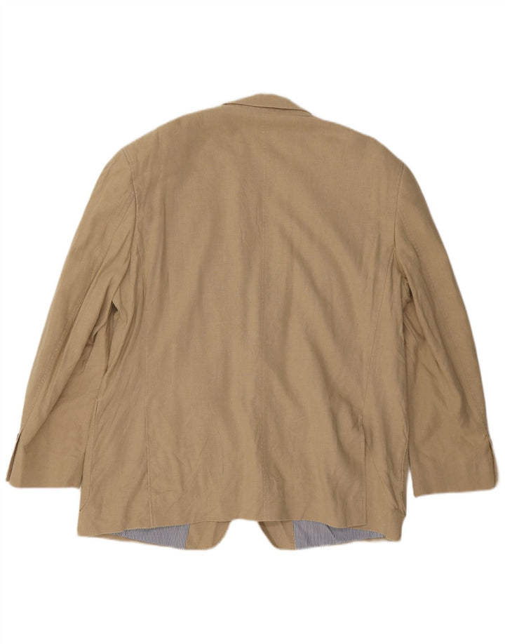 Jaqueta blazer masculina de 2 botões Marks & Spencer Reino Unido 40 grande linho bege