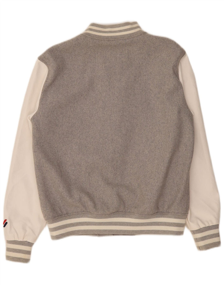 Jaqueta feminina superdimensionada SUPERDRY UK 10 Small Grey Colourblock