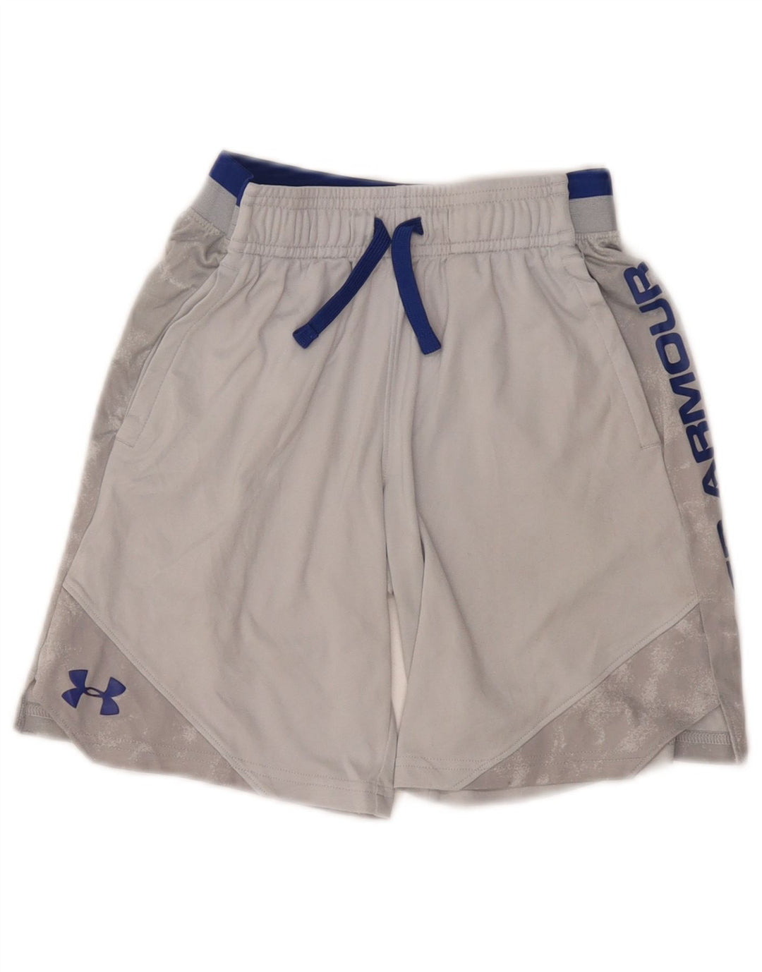 Shorts esportivos Under Armour Boys Heat Gear 7-8 anos pequeno cinza colorblock