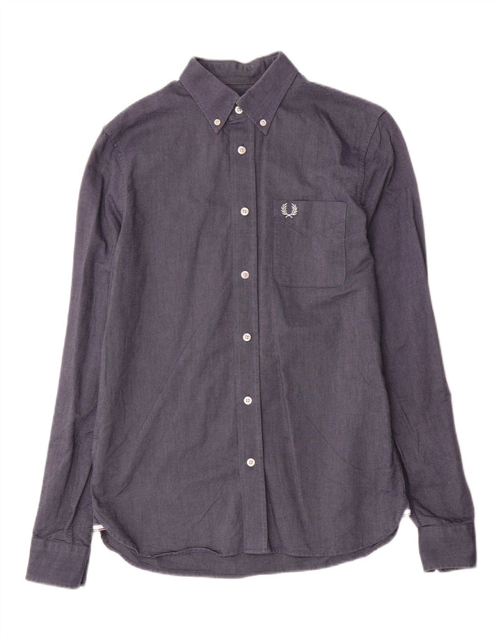 Camisa masculina Fred Perry pequena algodão azul marinho