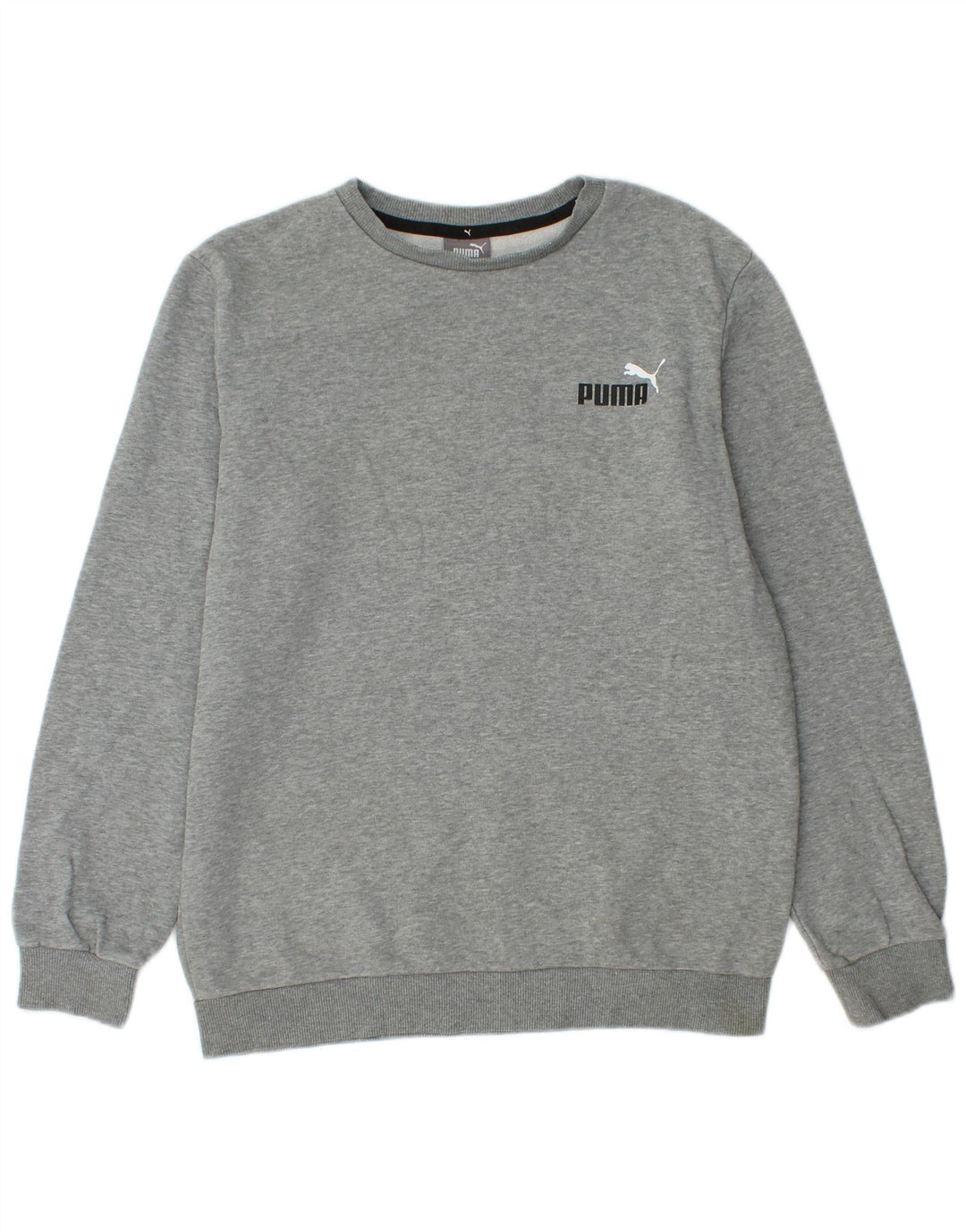 Puma moletom masculino jumper pequeno algodão manchado cinza