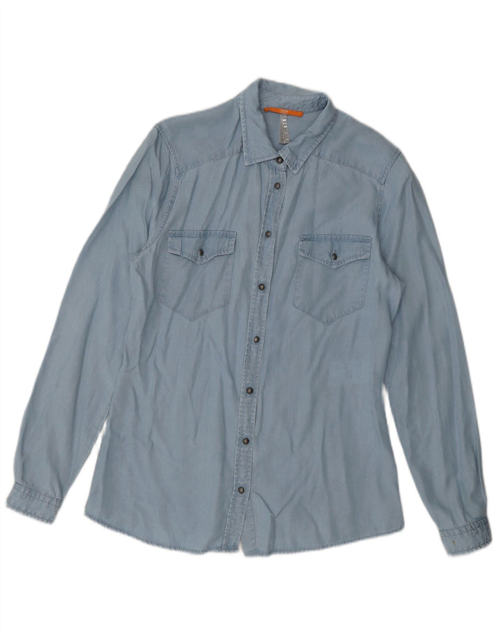 Hugo Boss Camisa Oversized Feminina Reino Unido 6 XS Azul Lyocell