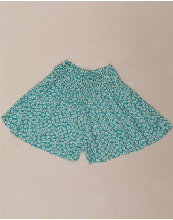 Shorts casual feminino Zara 13-14 anos W30 azul floral viscose