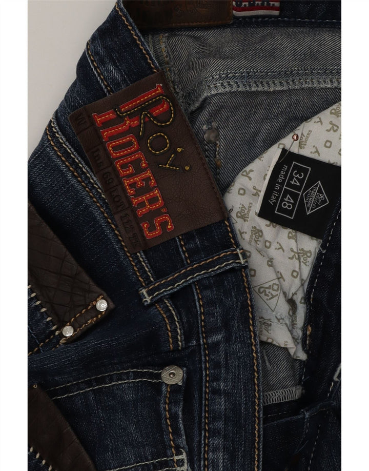 Calça jeans reta masculina Roy Rogers W34 L31 algodão azul