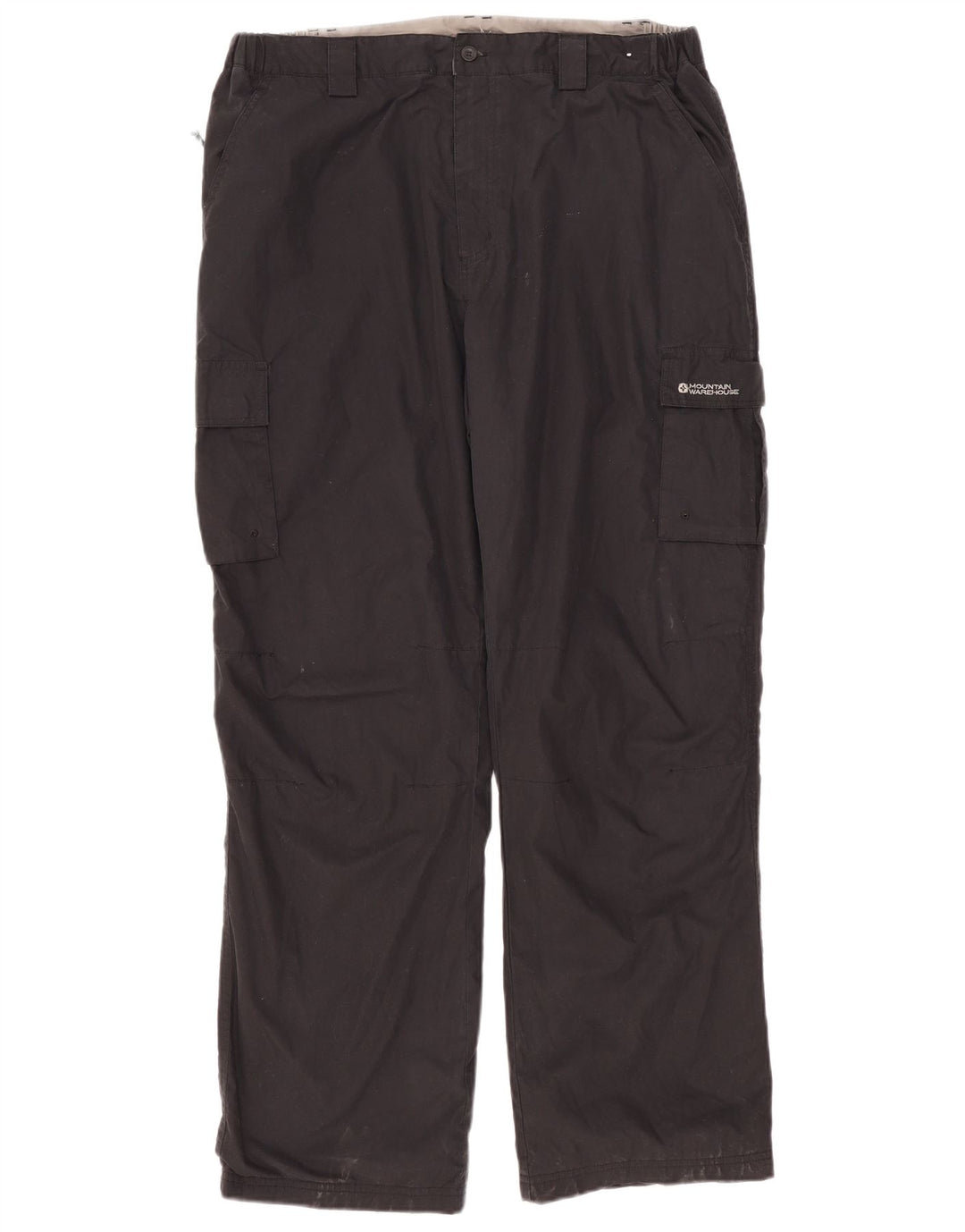MOUNTAIN WAREHOUSE Calça cargo masculina reta W38 L32 poliéster preto