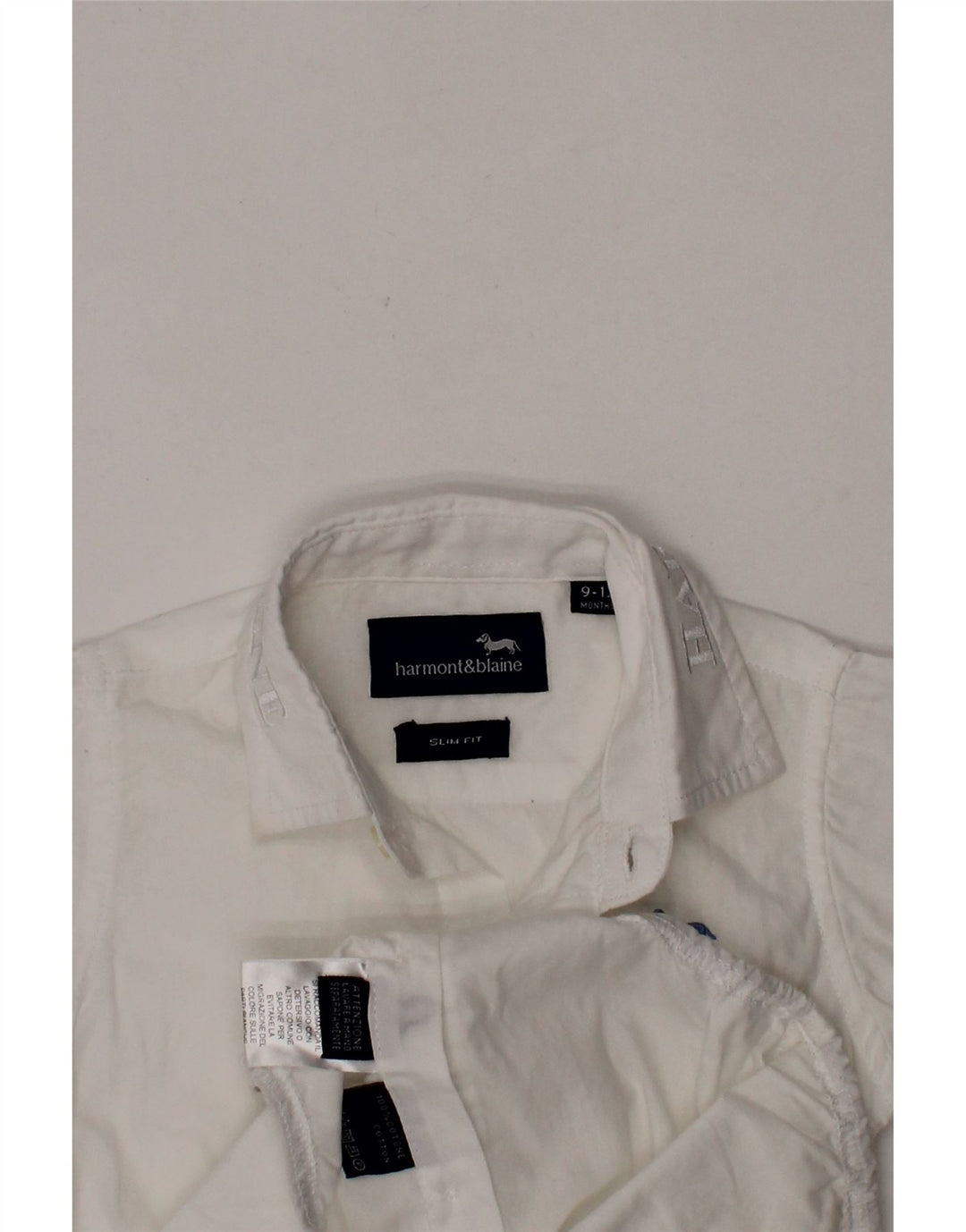 Macacão slim fit HARMONT & BLAINE para meninos de 9 a 12 meses branco