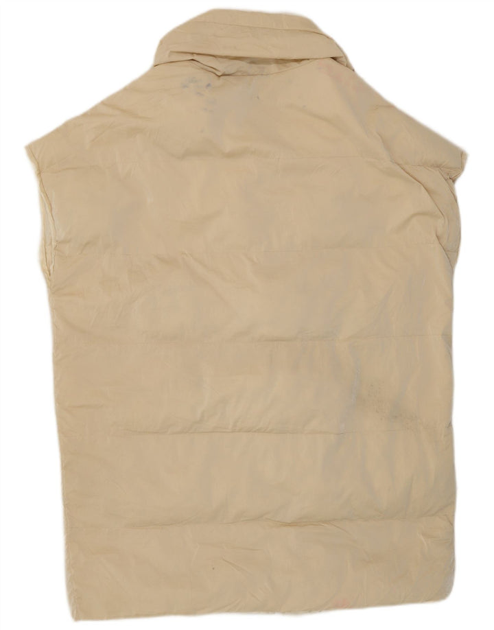 Zara Womens Oversized Longline acolchoado Gilet UK 10 pequeno poliéster bege