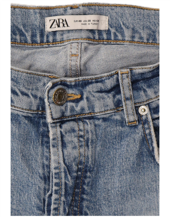 ZARA Mens Jeans Slim Desgastados EU 46 XL W36 L30 Azul