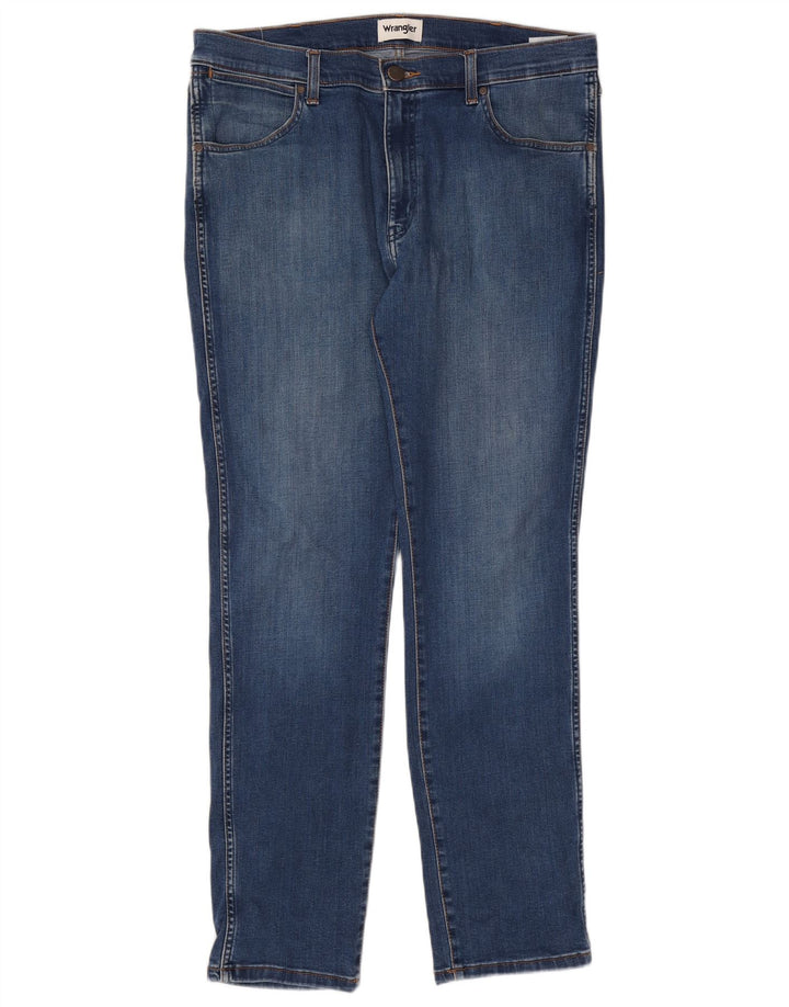 Wrangler Mens Larston Slim Jeans W36 L32 Azul Algodão