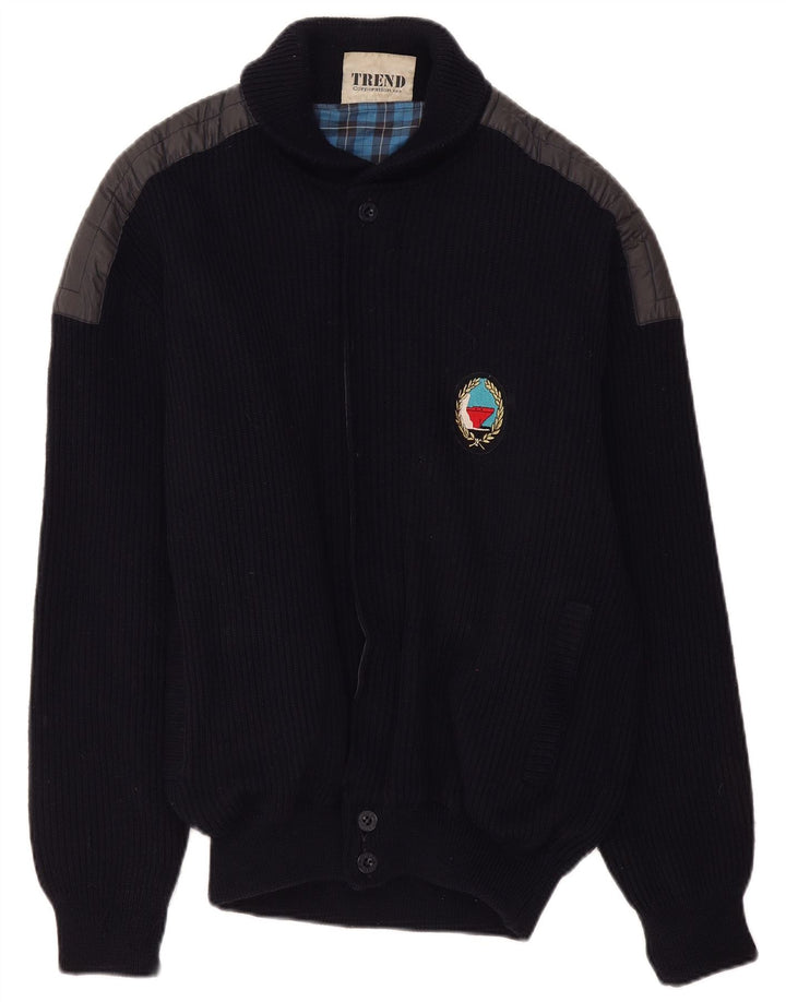 Suéter cardigã masculino North Pole XL lã azul marinho