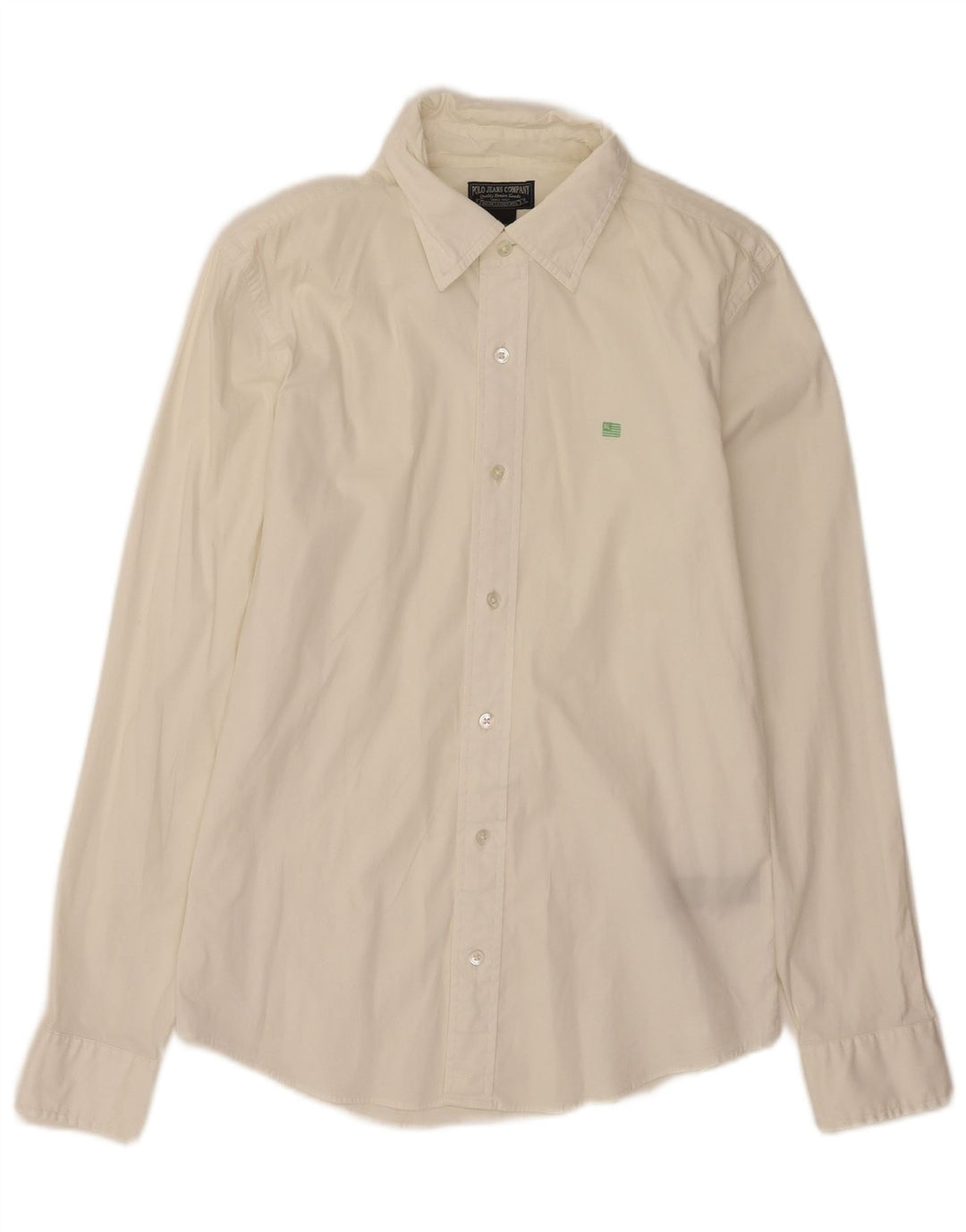 Ralph Lauren Camisa masculina pequena de algodão branco