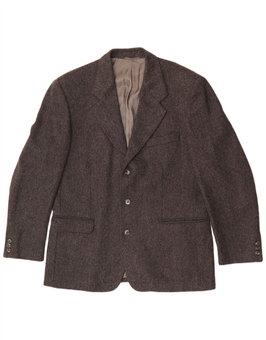 Jaqueta blazer masculina Stefanel com 3 botões IT 52 XL lã cinza