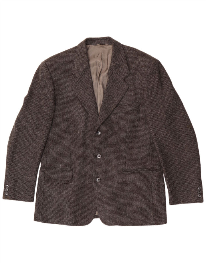Jaqueta blazer masculina Stefanel com 3 botões IT 52 XL lã cinza