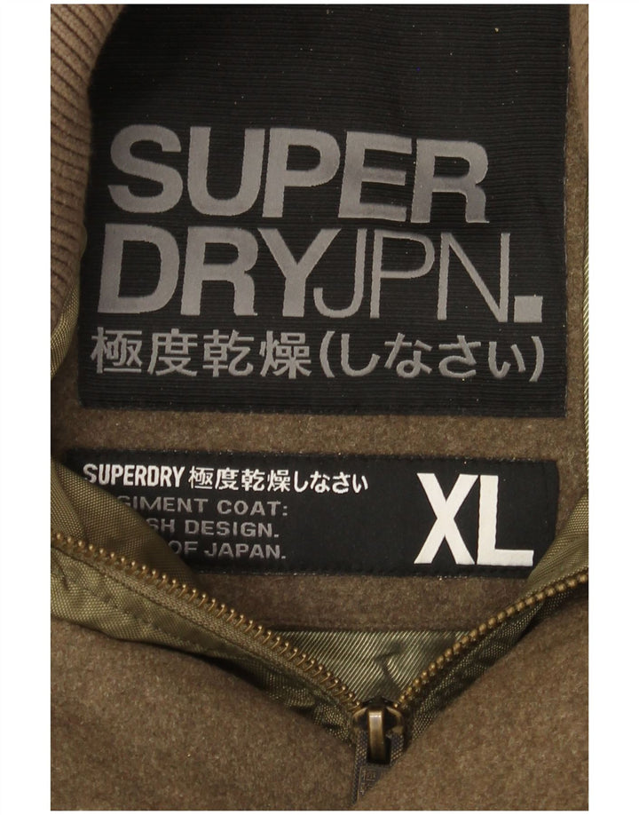 Casaco corta-vento militar masculino Superdry Reino Unido 42 XL lã cáqui