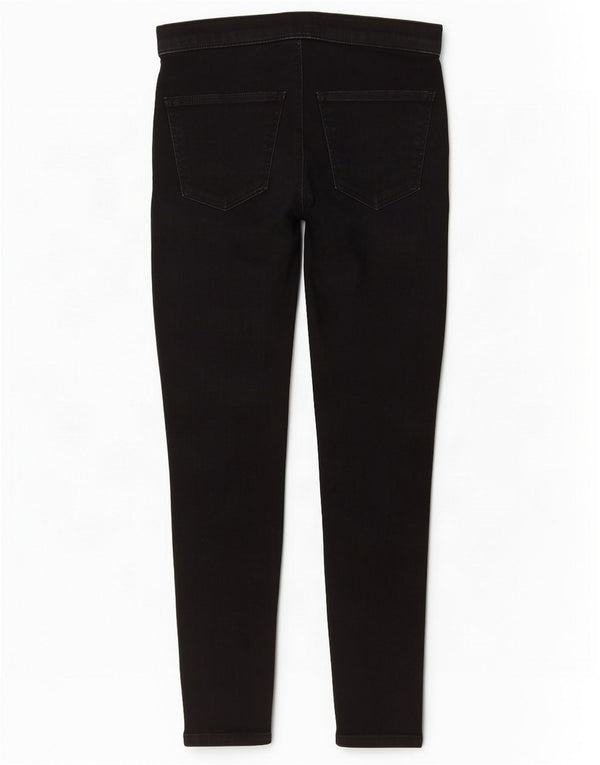 Topshop feminino Joni Crop jeans skinny desgastado W30 L26 algodão preto