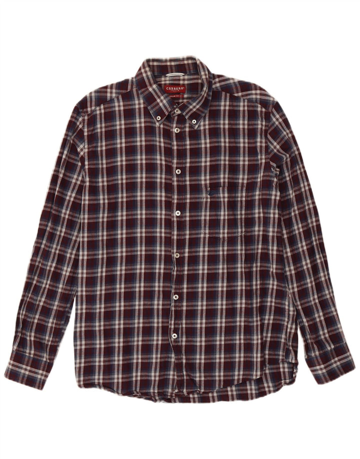 Camisa masculina de flanela Carrera Regular Fit grande algodão xadrez multicolorido