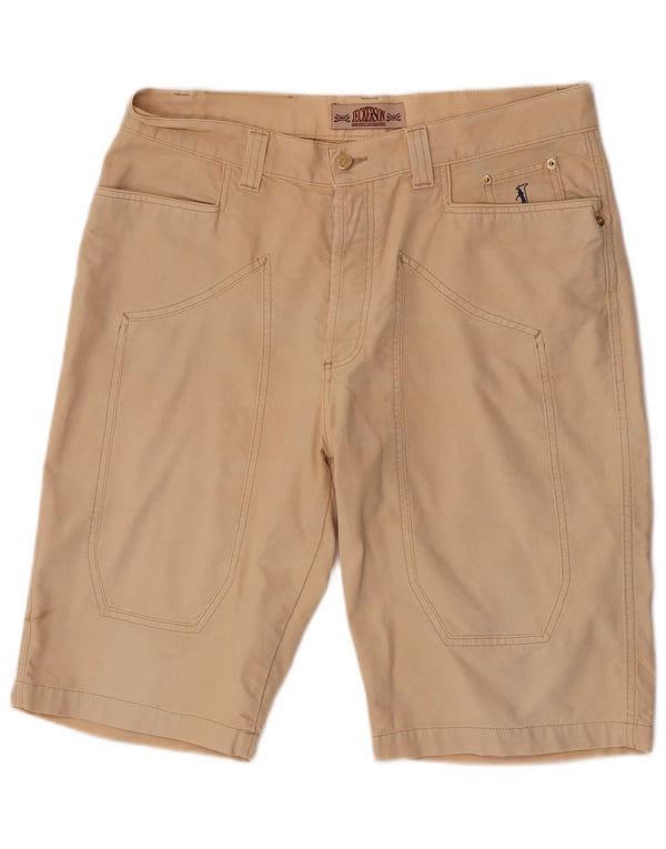 Shorts casuais masculinos Jeckerson W36 grande algodão bege