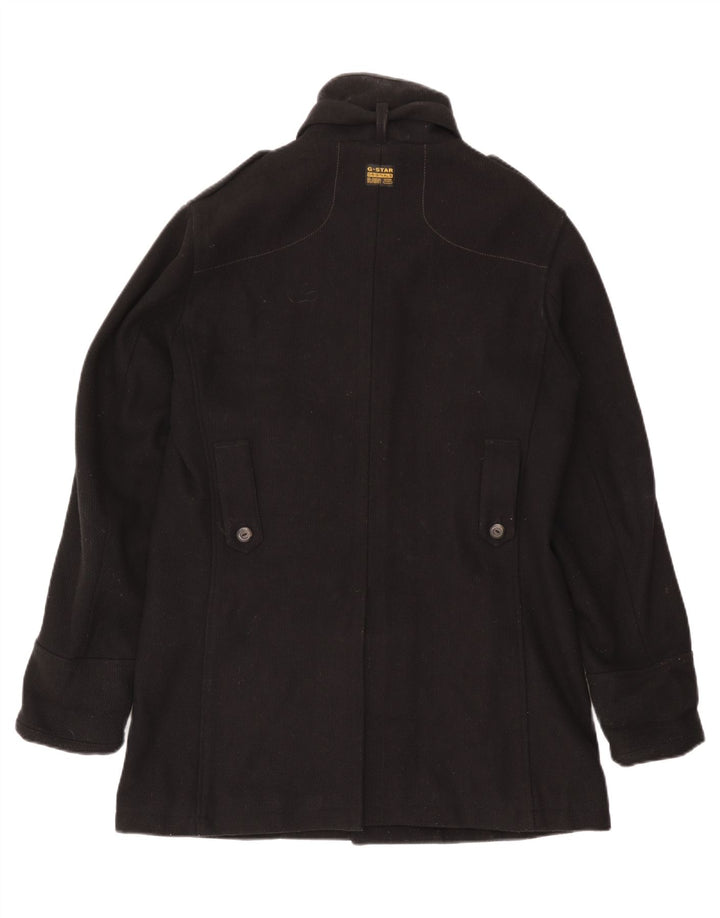 Sobretudo militar masculino G-STAR UK 40 grande lã preta