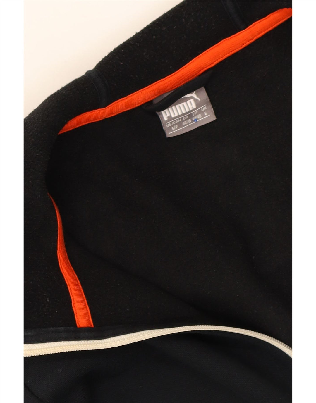 PUMA Mens Graphic Zip Hoodie Sweater Small Black Cotton Vintage Puma and Second-Hand Puma from Messina Hembry 