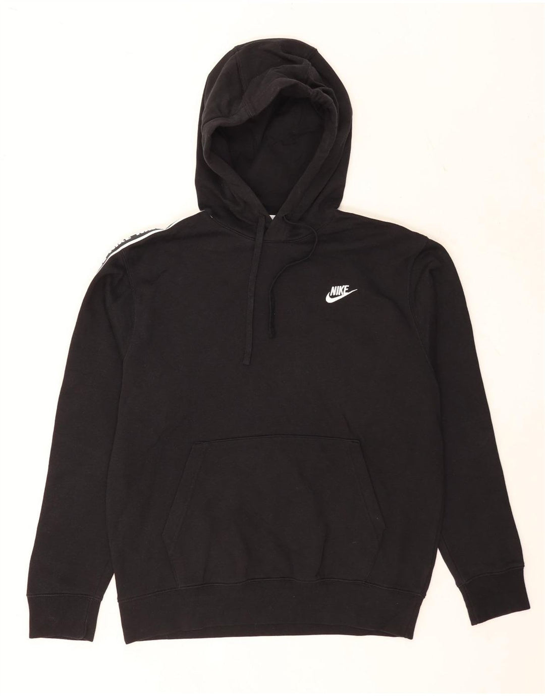 Nike masculino gráfico moletom com capuz médio algodão preto