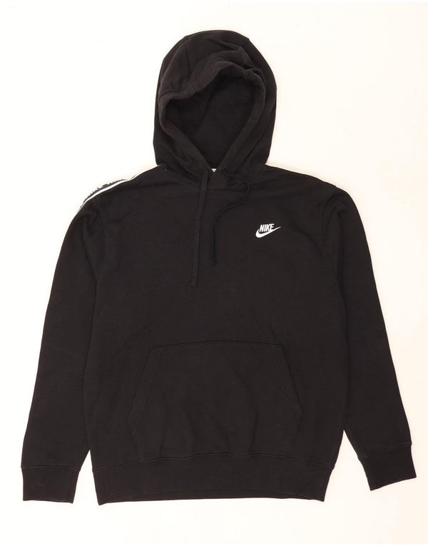 Nike masculino gráfico moletom com capuz médio algodão preto