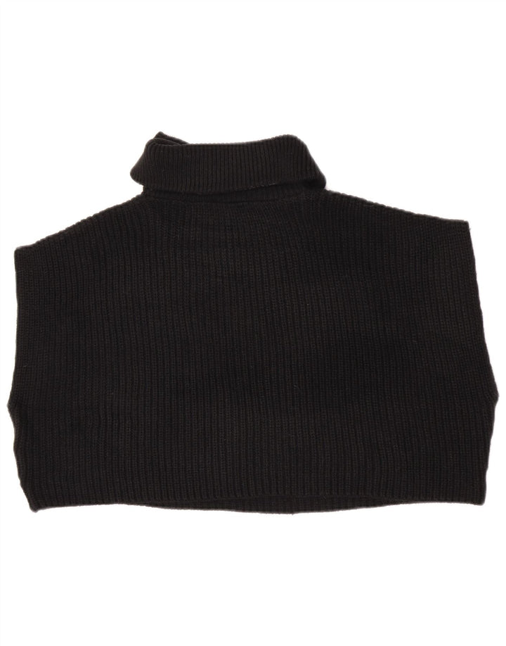 Zara Womens Oversized Crop Zip Neck Colete Regata Reino Unido 14 Médio Preto