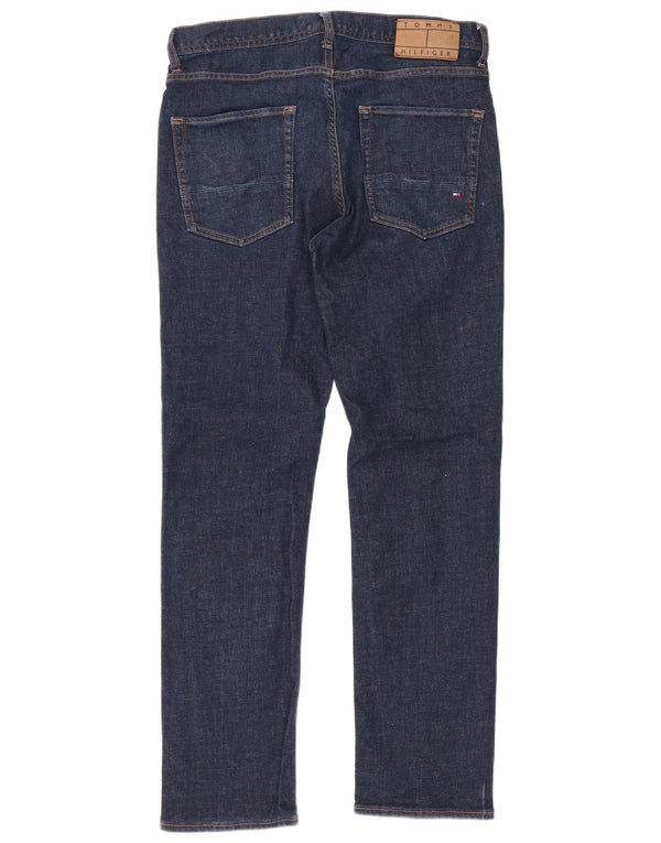 Tommy Hilfiger Masculino Denton Straight Jeans W32 L30 Azul Marinho Algodão