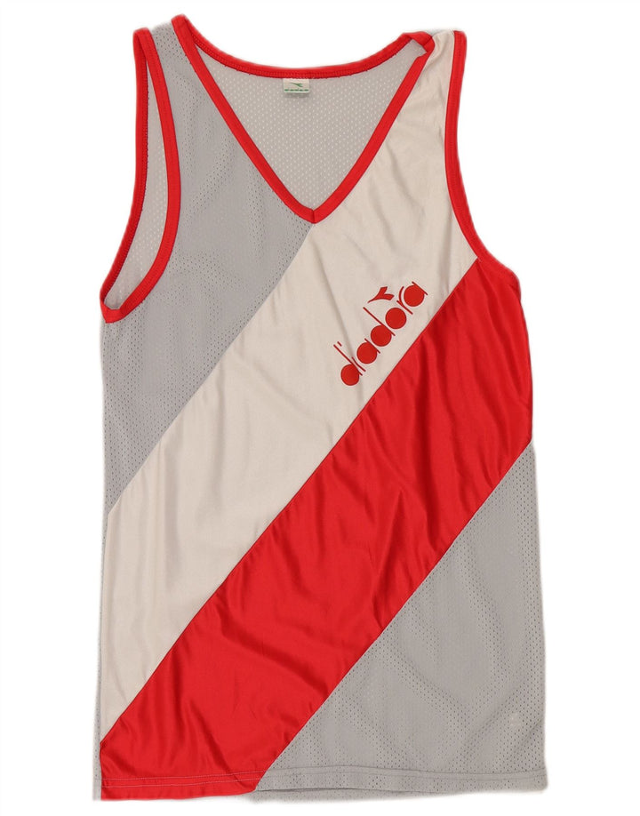 Diadora Mens Graphic Vest Top Pequeno Multicolorido Colourblock Poliamida