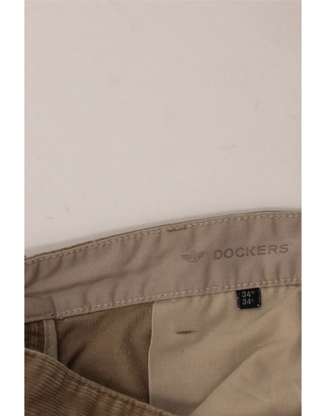 DOCKERS Mens Straight Corduroy Trousers W34 L31 Beige Vintage Dockers and Second-Hand Dockers from Messina Hembry 