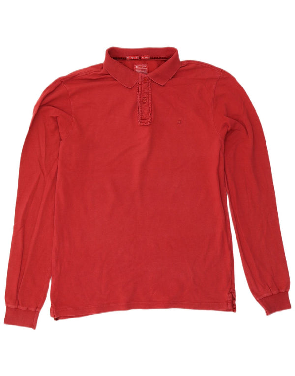 Camisa polo masculina de rugby de manga comprida Champion Heritage Fit XL vermelha
