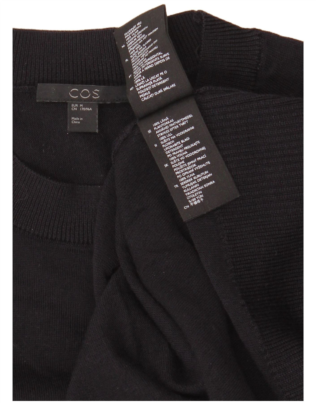 Cos Womens Jumper Dress UK 14 Lã Azul Marinho Médio