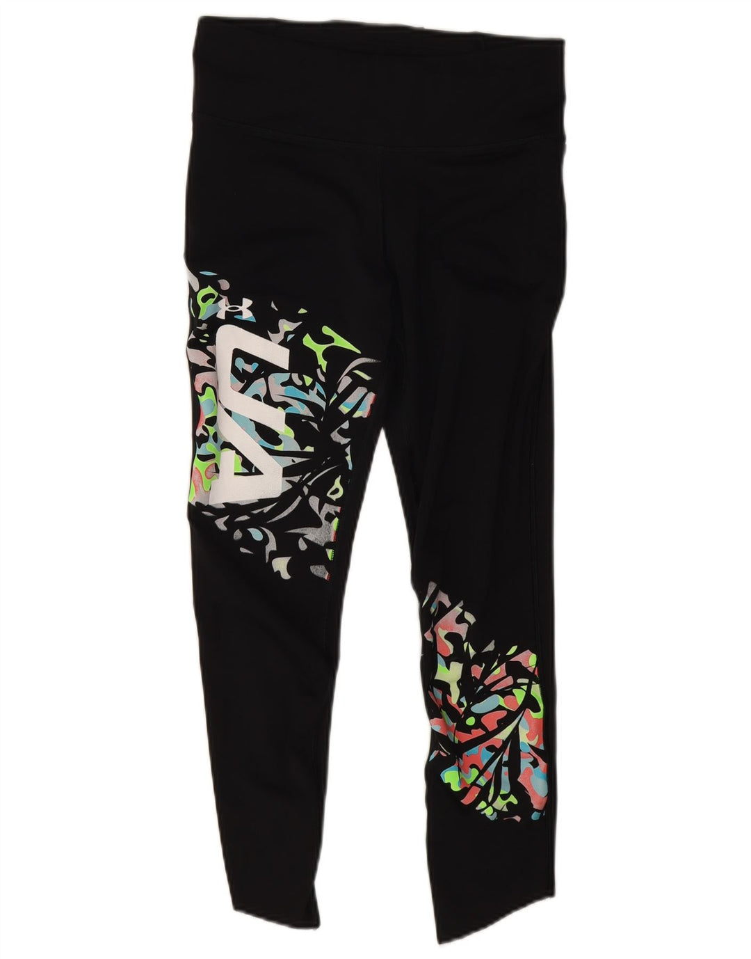 Under Armour Womens Heat Gear Abstract Pattern Leggings Reino Unido 12 Médio Preto