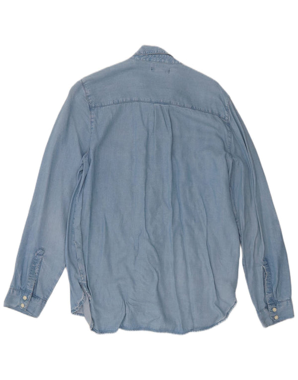 Camisa jeans feminina Gap Reino Unido 14 Lyocell azul médio