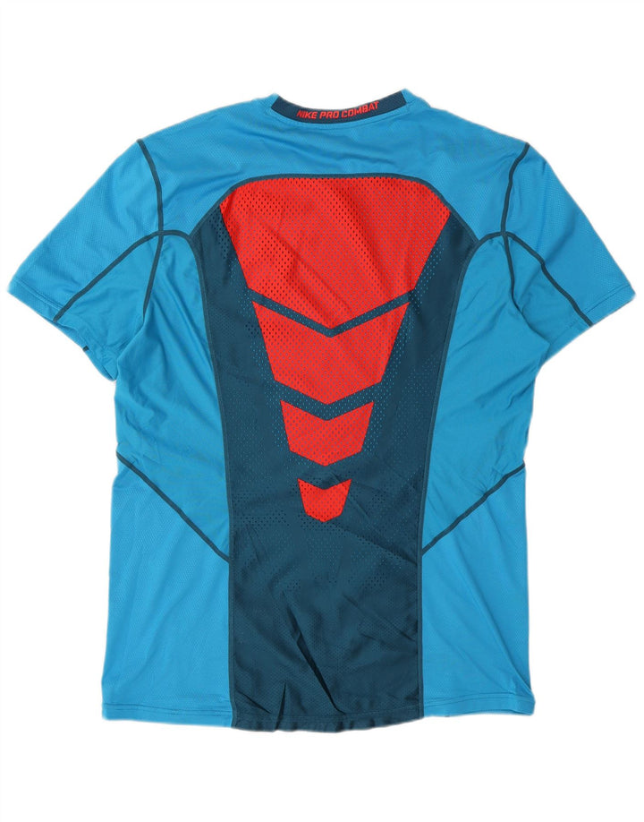 Camiseta Nike Masculina Dri Fit Top Grande Azul Colorblock Poliéster