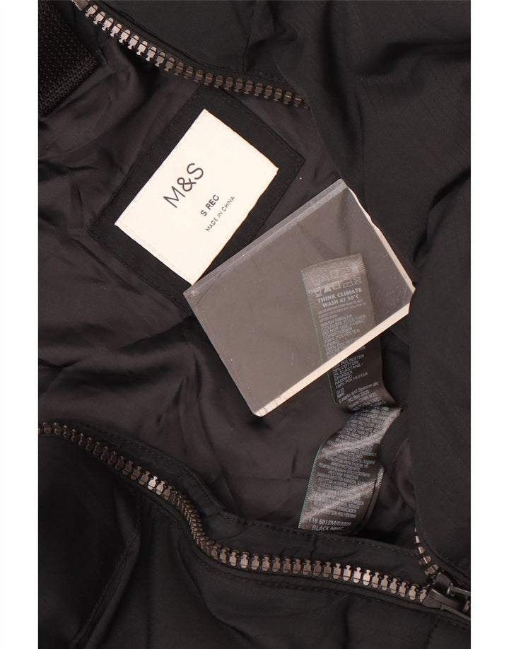 Jaqueta acolchoada masculina Marks & Spencer Reino Unido 36 poliéster preto pequeno
