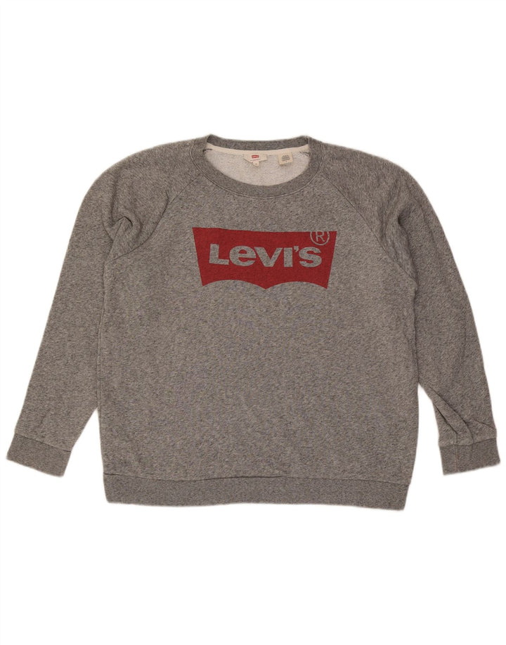 Moletom gráfico masculino Levi's Jumper médio cinza algodão manchado