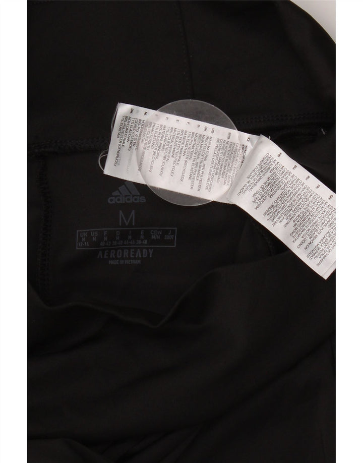 ADIDAS Womens Aeroready Leggings UK 12/14 Médio Preto Poliéster