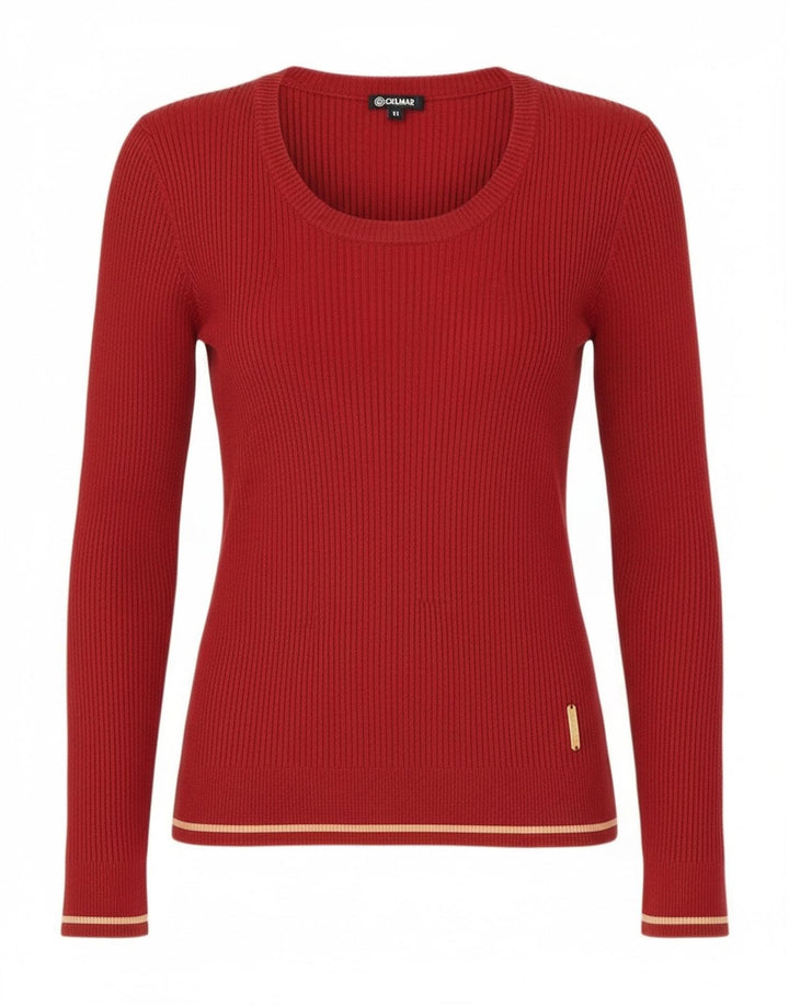 Suéter feminino Colmar com gola canoa UK 12 vermelho médio