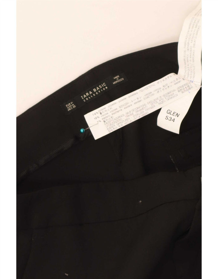 Calça feminina Zara Slim Suit médio W28 L26 poliéster preto