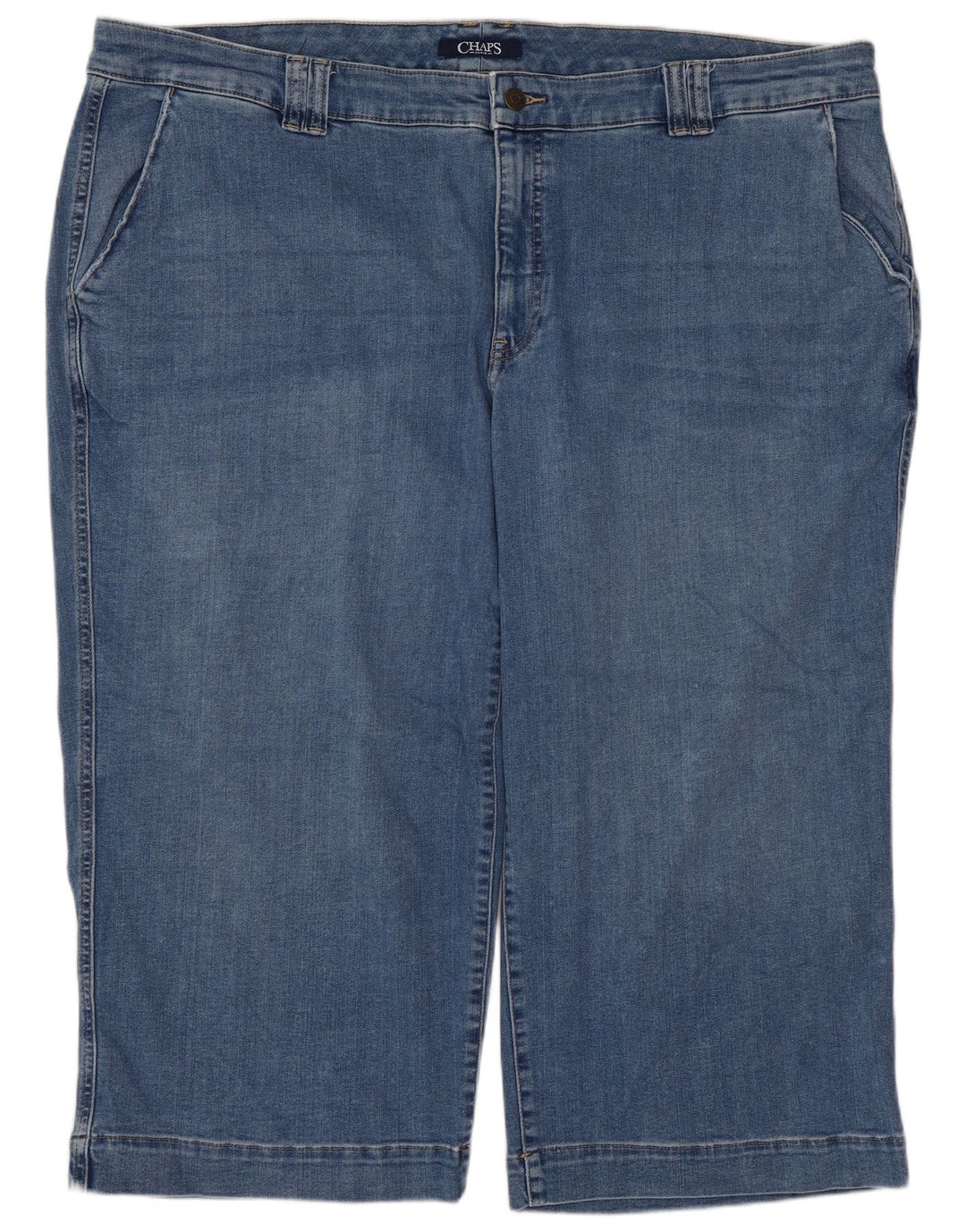 Calça Jeans Capri Feminina Chaps US 22 3XL W44 L21 Azul Algodão
