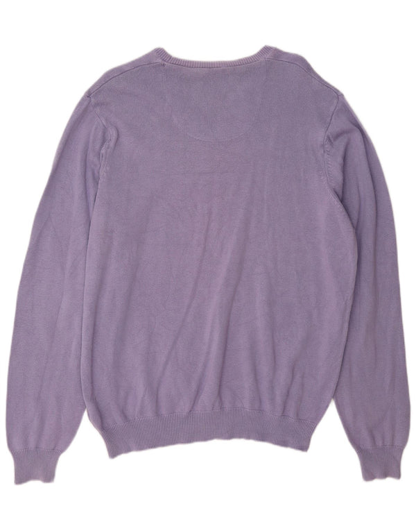 Suéter masculino Marks & Spencer Blue Harbor Boat Neck Jumper grande roxo